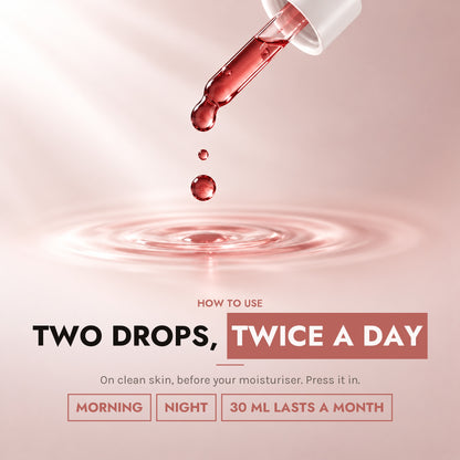 Two drops, twice a day, on clean skin